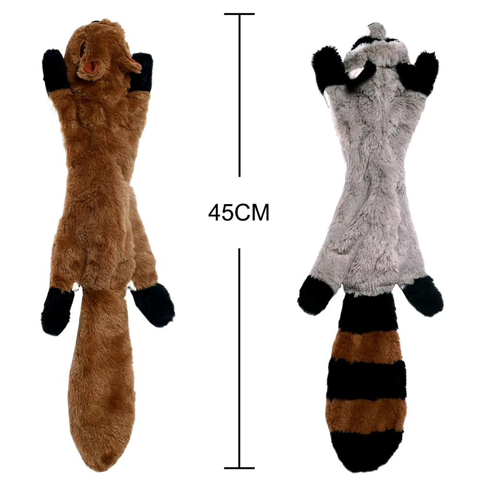 Durable Stuffingless Plush Dog Toy with Squeakers and Crinkle Sound