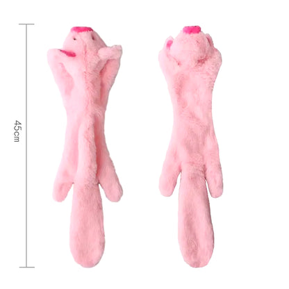 Durable Stuffingless Plush Dog Toy with Squeakers and Crinkle Sound