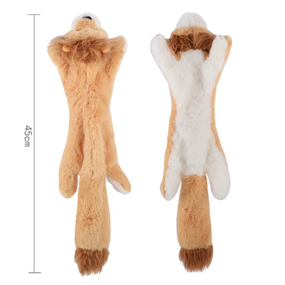 Durable Stuffingless Plush Dog Toy with Squeakers and Crinkle Sound