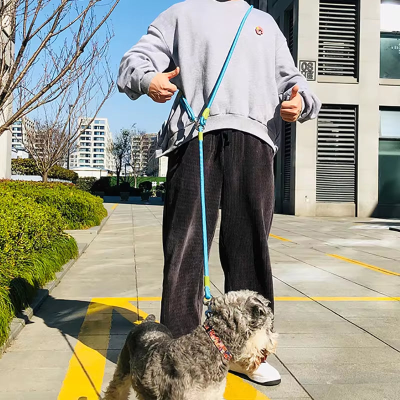 Reflective Nylon Dog Leashes - Hands-Free Traction Rope for Running and Walking Small to Large Dogs